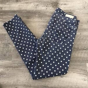 AG Adriano Goldschmied Jeans The Stevie Ankle Slim Straight 26 R Polka Dot USA